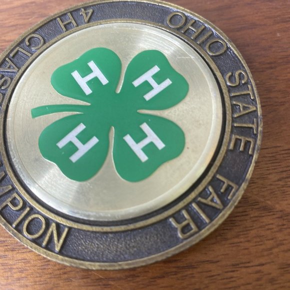 Vintage Ohio State Fair 4H Class Champion Belt Buckle OQHA Round 2 3/4\